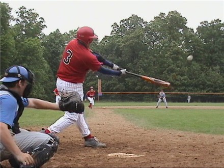 Big Boy Brett Cecil belts a Home Run into the clouds.