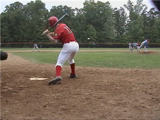Joe Palumbo gets into hitting to right