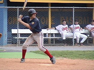 Joe Palumbo about to cut the ball in half