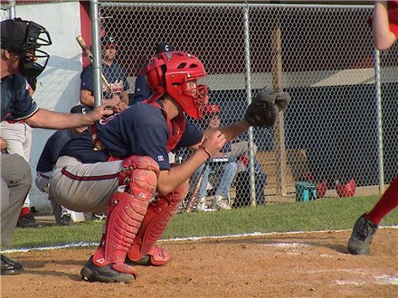 Catcher Matt Berry is a great catcher and has the best gear