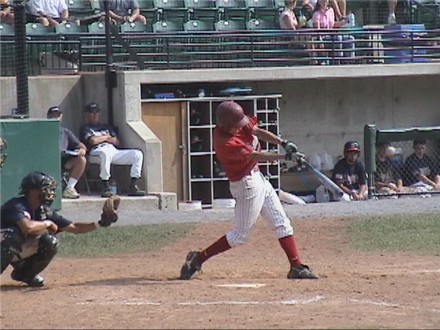 Nick Jowers drives a two run shot to left 
