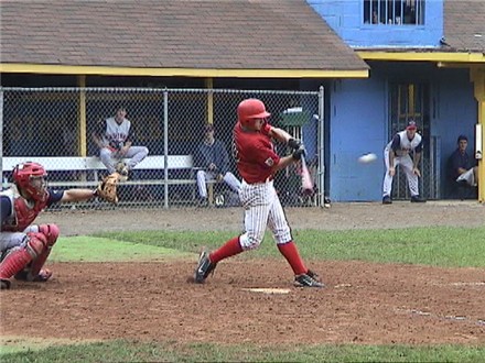 Matt Campbell drives a double in the gap to score the runner.